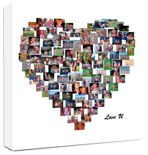 photo collage heart shape