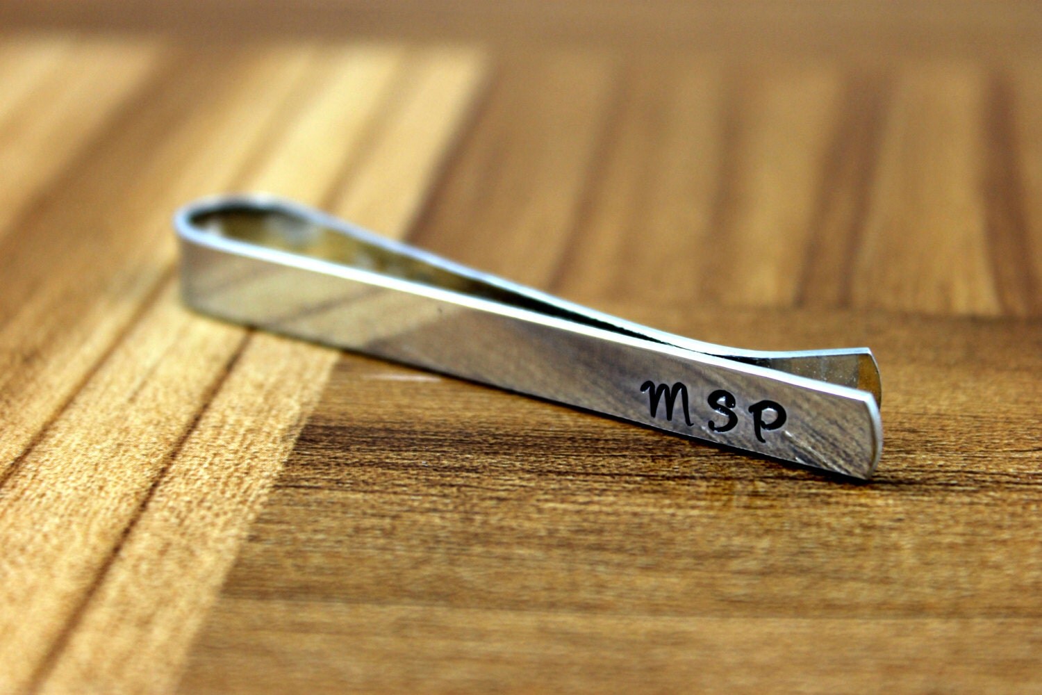 Personalized Tie Clip / Anniversary Gift for Men / Monogram
