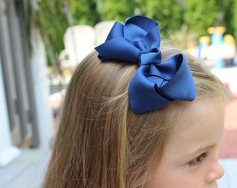 4 INCH Bow Hair Clips. Girls Hair Clips. 4 inch Bow Clips with Non Slip Grip. Grosgrain Bow Hair Clip. Bow Clips. Hair Clips.