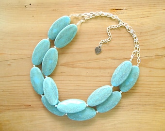 Turquoise statement necklace, Chunky turquoise necklace