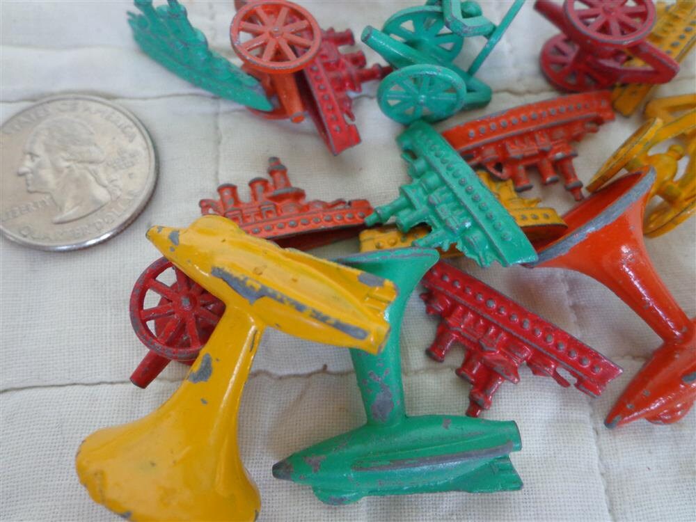 Vintage Toy Game Pieces Metal Board Game Conflict
