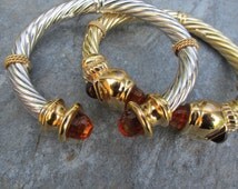 Graziella 23K Gold Plated Electroform Cuff Bracelet w/ Chain Closure