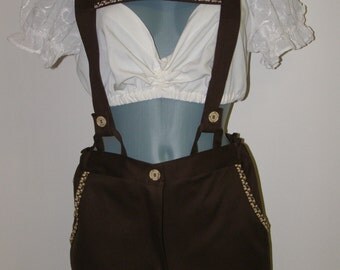 Oktoberfest plain Ladies cotton Lederhosen