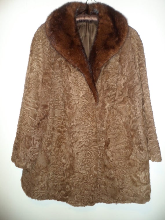 Items Similar To Mad Men Astrakhan Curly Persian Lamb Swing Fur Coat