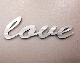 Love Large Metal Wall Art - Word Art - Love Art - Metal Art - Wall Art - Silver Art - Home Decor - Love