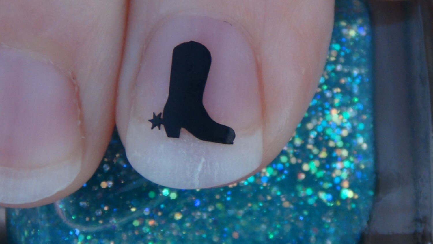 Cowboy Boot Nail Art Decals Set of 20 Vinyl Stickers Applique