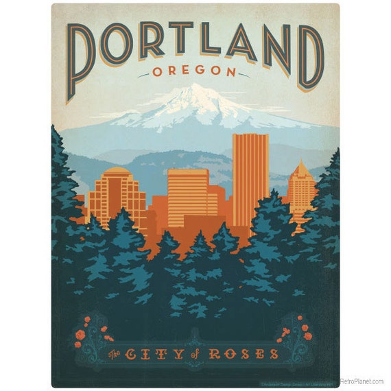 Portland Oregon City Of Roses Wall Decal 42215