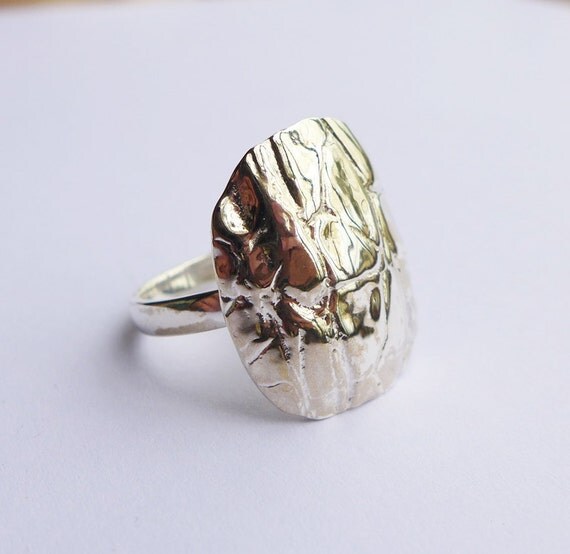 TurtleShell Style Ring In Solid Sterling by SterlingSilverJewels
