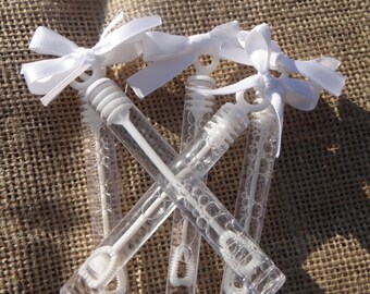 50- Wedding Favor Bubbles -WHITE BOW-