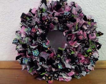6" Tween/ Teen Girl Mini Rag Wreath Wall Decor