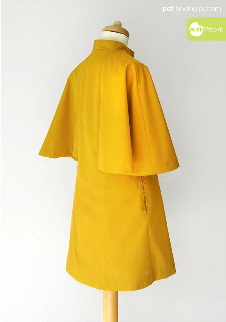 PDF sewing pattern Women Cape Coat Lemon Pie by WafflePatterns