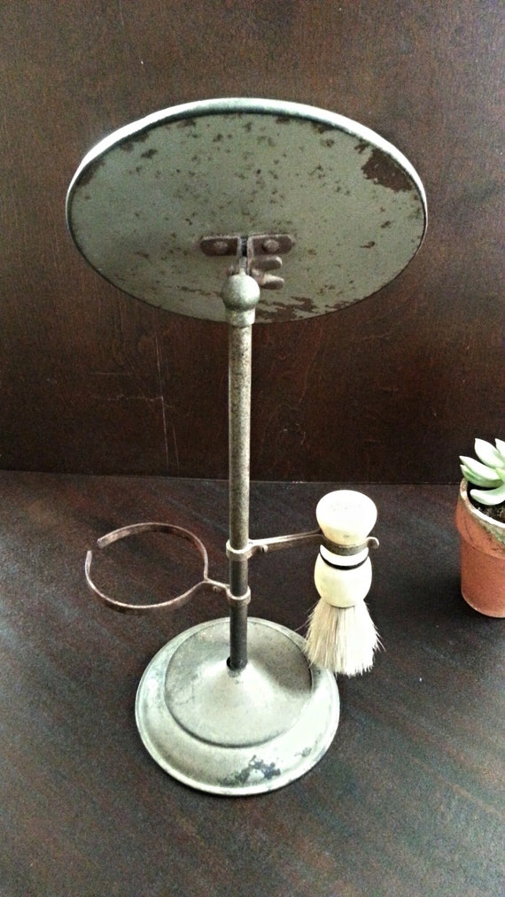 Antique Shaving Mirror stand / Shaving Brush / Vintage Mirror