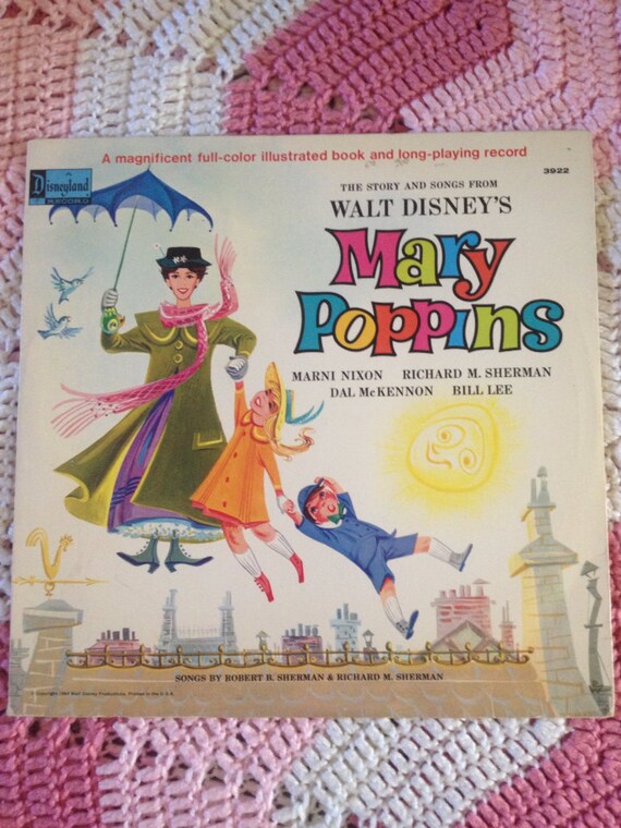 Mary Poppins Record Album And Story Book