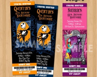 Sally Nightmare Before Christmas Invitation - Printable Birthday Halloween Invite - Kids Custom Halloween Invitation - Jack Skellington