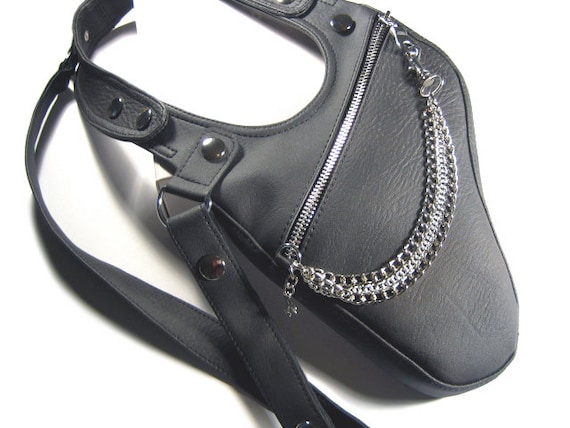 Revolverbag leather halter bag holster black