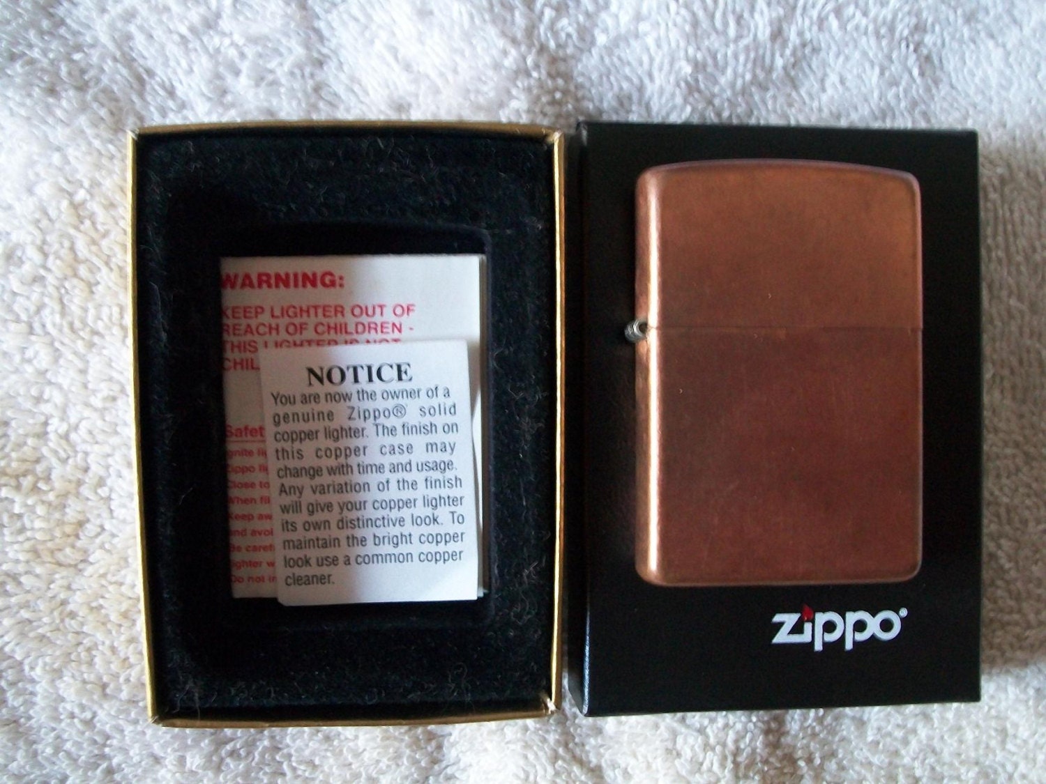Vintage lighter Rare Solid Copper Zippo Lighter Mint New In