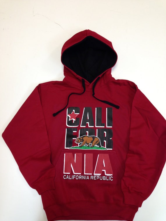 California Republic Sweatshirt Cali-For-Nia Hoodie Red