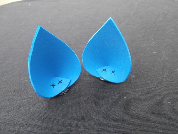 Items similar to Blue Cat Ear Hair Clips on Etsy