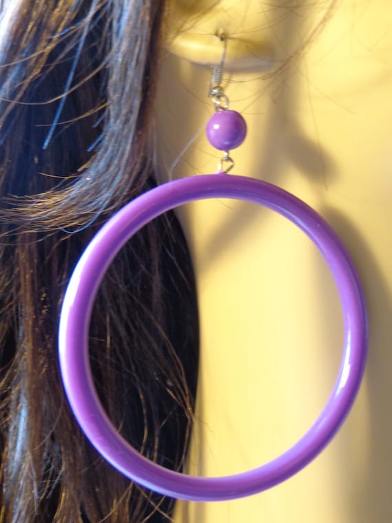 small purple hoop earrings