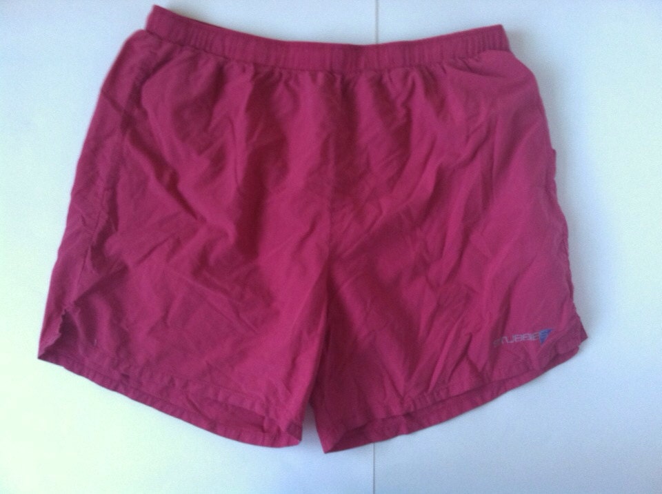 Vintage Retro 1980's Fuchsia Stubbies Swim Shorts