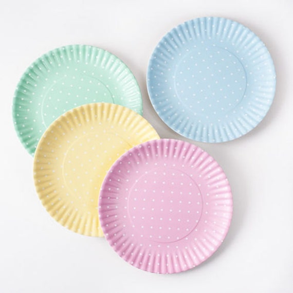 Items similar to Personalized Melamine Reusable Paper Plates Pastel