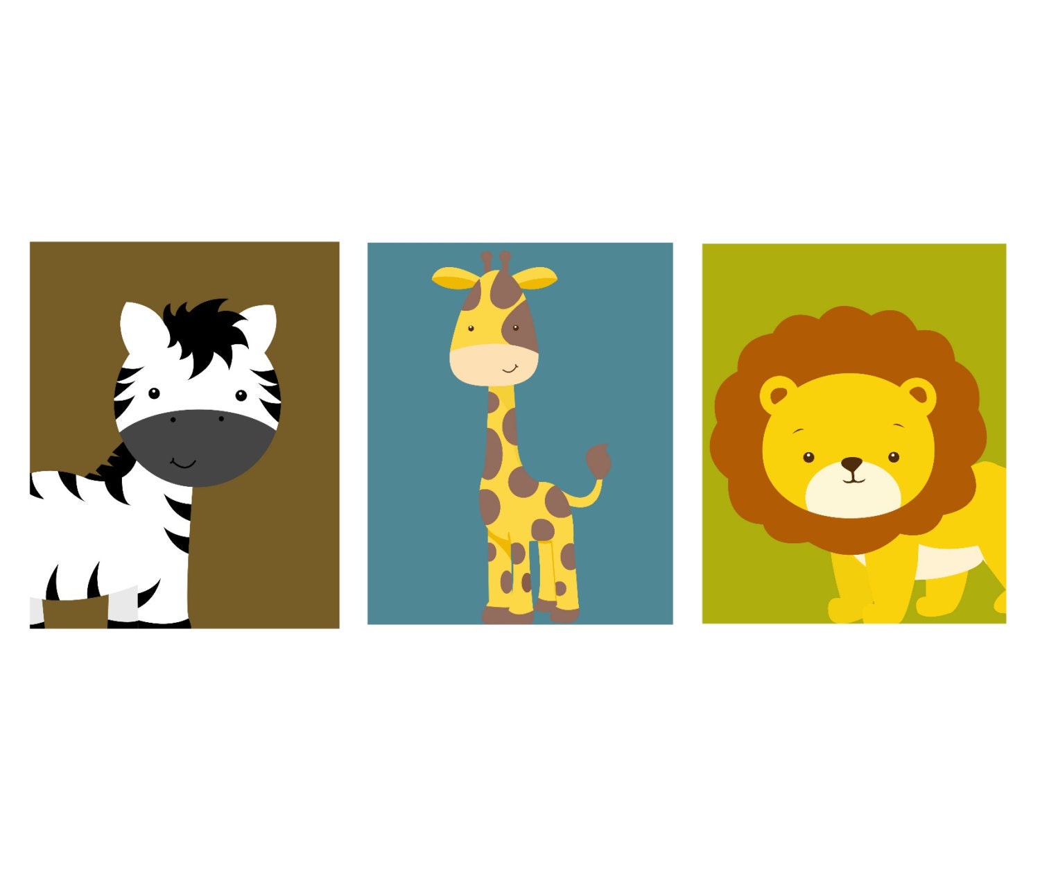 JUNGLE NURSERY ART Safari Nursery Art Playroom Wall Art