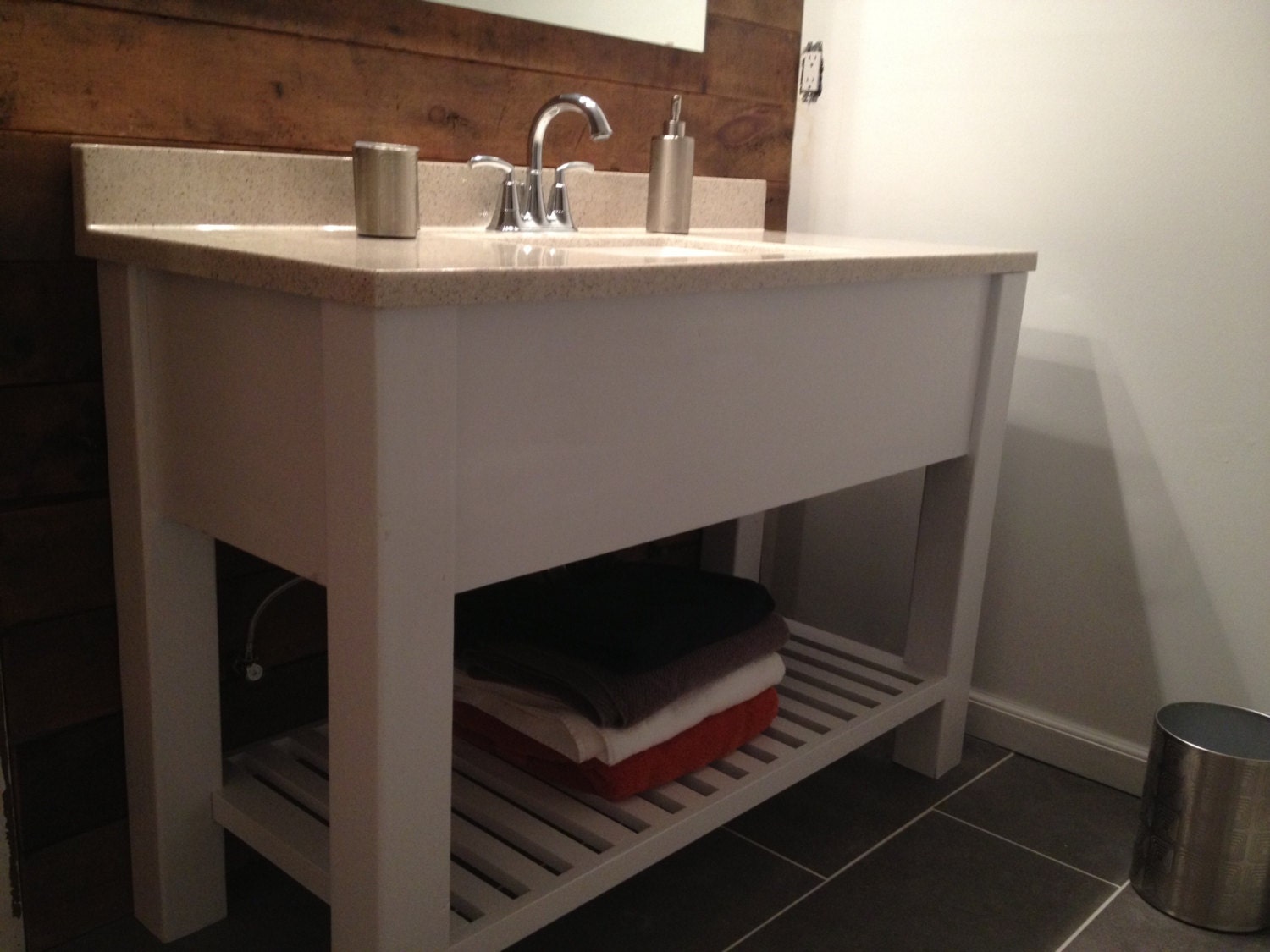 47 Open Shelf Bath Vanity : Sink Cabinet Modern by ...