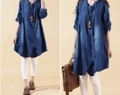 Items similar to Stylish denim Dress denim jacket denim top blouse ...
