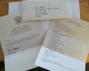 Personalized Hogwarts Acceptance Letter