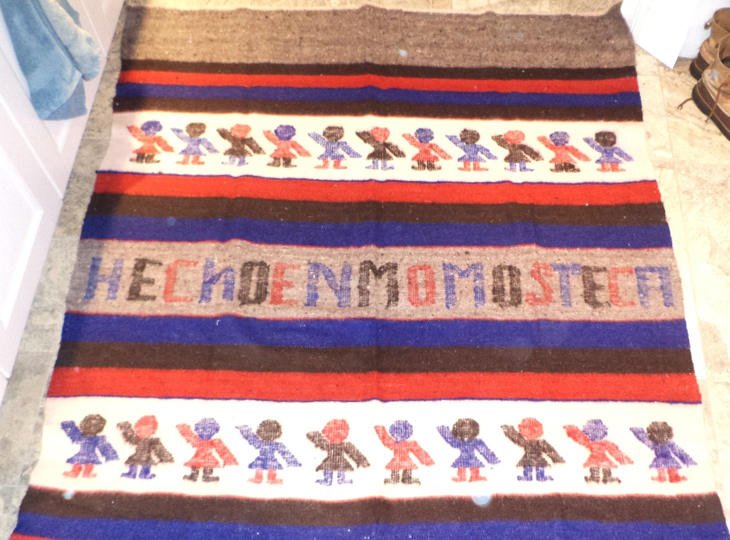 Wool Blanket South or Central American Figural Design 100
