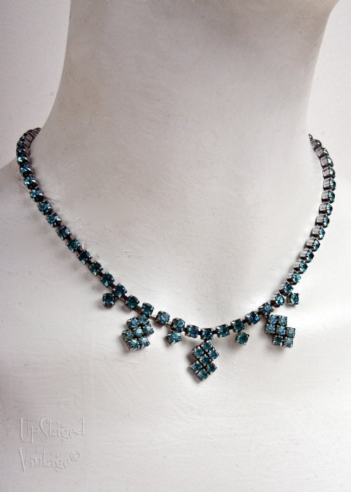 Turquoise Blue Diamanté Necklace – Haute Juice