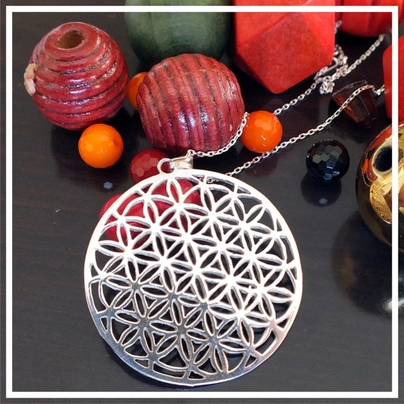 Flower of life Necklace Sterling Silver Monogram by istanbuljewel