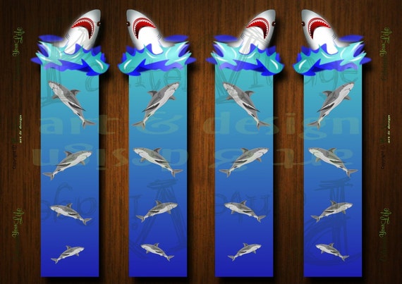 Printable Shark Bookmarks | printable bookmark diy shark bookmark a shark rushes from Printable Shark Bookmarks | printable bookmark diy shark bookmark a shark rushes from