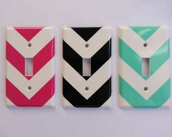 Classy Chevron vinyl light switch cover. DECAL