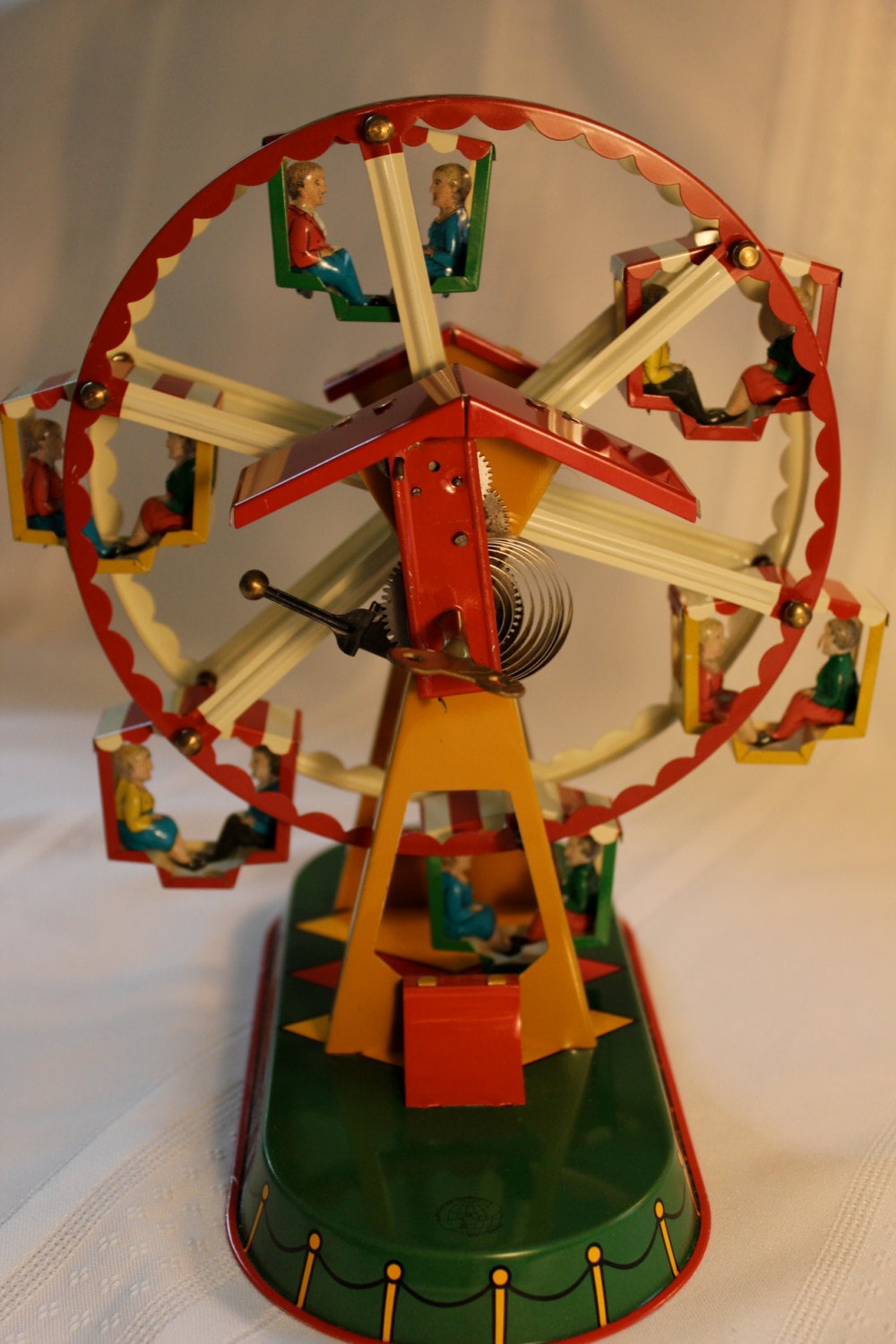 Vintage Germany Tin Wind Up Toy Ferris Wheel Jw Made In