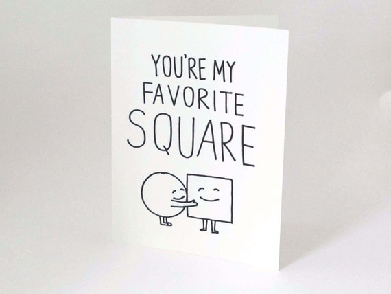 Cute Valentine // Funny Love Card // Friendship Card // Romantic Birthday Card // Card for Him // Card For Her // You're My Favorite Square