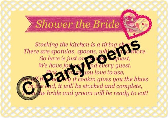 Bridal Shower Invitation Poems 3