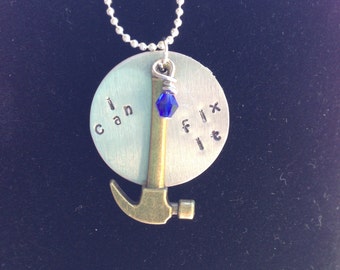Disney/ Pixar Fix it Felix Jr. from Wreck it Ralph Inspired Hand Stamped Charm Necklace