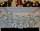 Ready to Ship - Merry Christmas Banner/ Christmas Decorations //Holiday Banner Christmas Mantle Garland Holiday Photo Prop Il_170x135