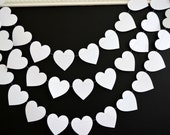 Paper Heart garland, wedding garland, wedding decoration, bridal shower decor, white hearts, bridal shower decor - You pick the colors Il_170x135