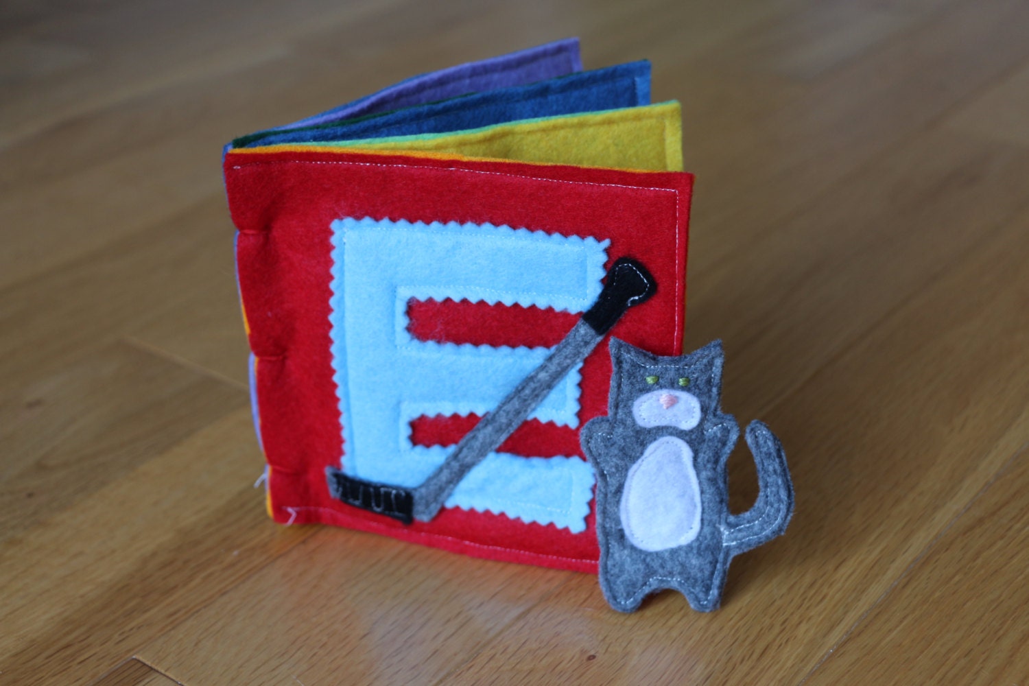 Personalized Children's Felt Book 6 pages Hockey Theme