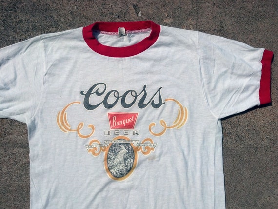 Vintage Coors Banquet Beer Ringer T-shirt by CrazedLemming