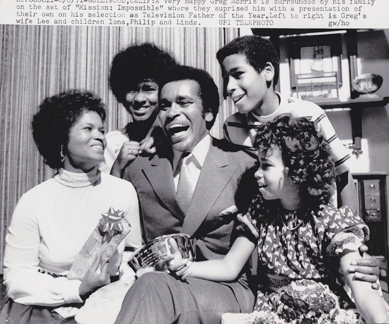 Vintage Original photograph Greg Morris and Family by MODERNAIRES