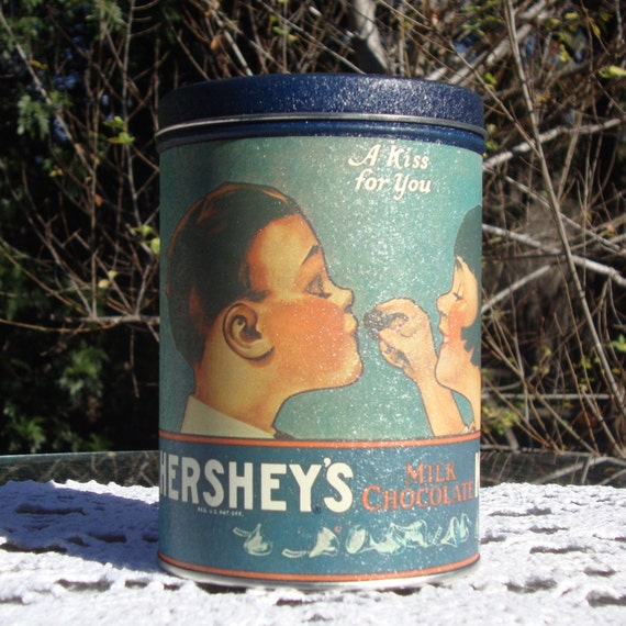 Vintage Hershey's Kisses Tin A Kiss For You Collectible