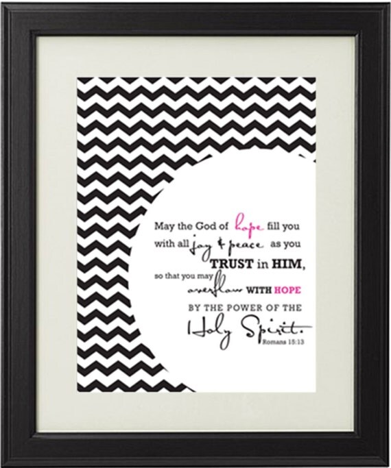 hope verses bible cancer about 15:13 Sign Printable Verse Chevron Romans Religious Bible