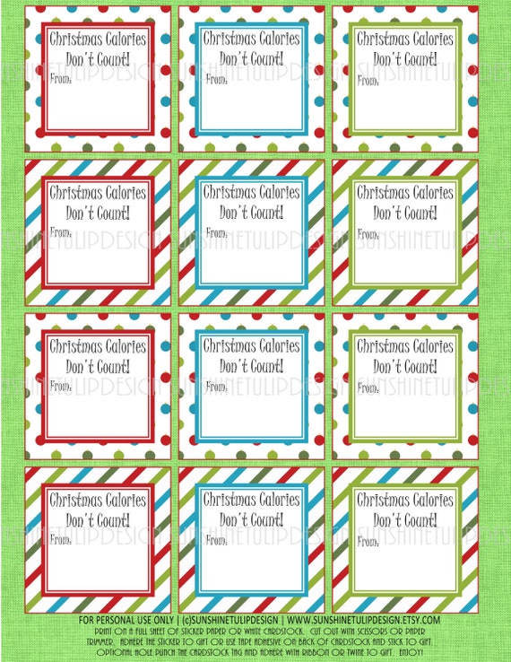 Items similar to Printable Christmas Baked Goods Labels by