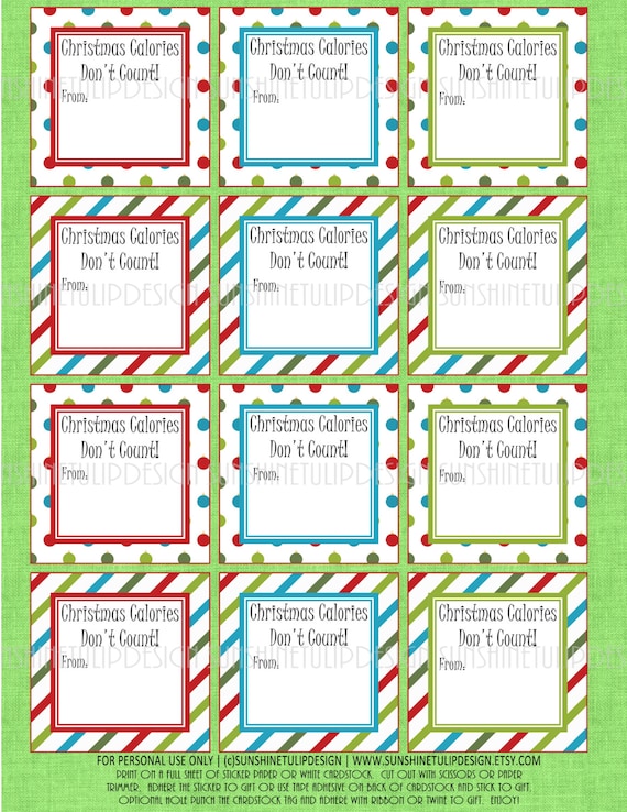 Items Similar To Printable Christmas Baked Goods Labels By 