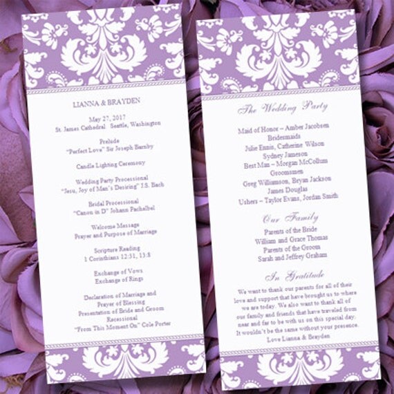 Lavender Wedding Programs