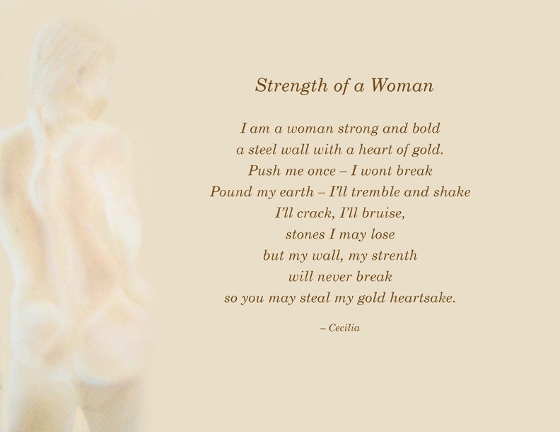 Image And Poem Depicting The Strength That By CeciliasDesignStudio