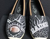 Items similar to Custom Made Hand Painted Oakland Raiders Tom's Canvas ...
